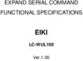 Icon of LC-WUL100 RS-232 Extended Serial Commands